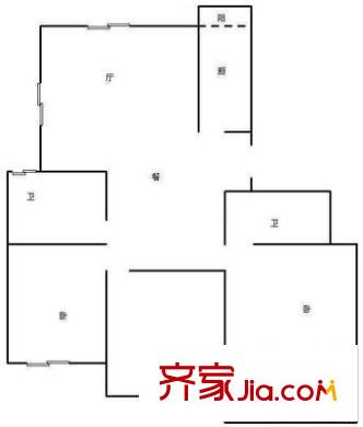 白馬公寓戶型圖3室 戶型圖 3室2廳2衛(wèi)1廚