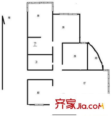 白馬公寓戶型圖3室 戶型圖 3室2廳2衛(wèi)1廚