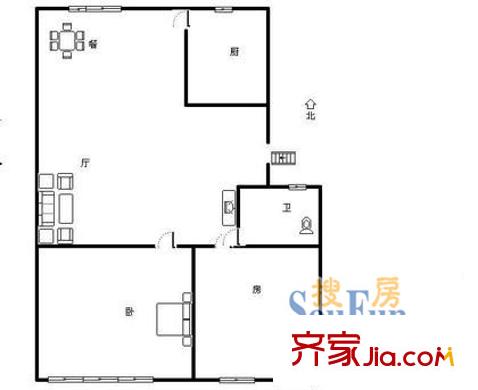 九蓮新村 2室 戶型圖