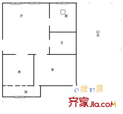 九蓮新村 2室 戶型圖