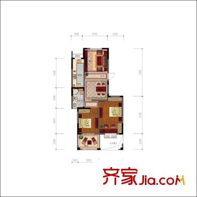 香頌戶型圖D2戶型圖 3室2廳1衛(wèi)1廚