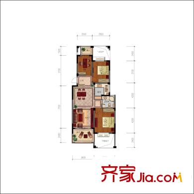 香頌戶型圖B2戶型圖 3室2廳1衛(wèi)1廚