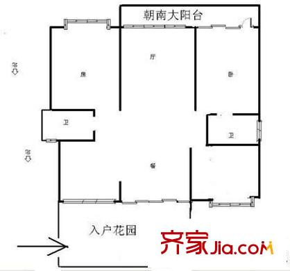 新城國(guó)際戶型圖3室 戶型圖 3室2廳2衛(wèi)1廚