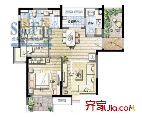 凱德視界戶型圖2室 戶型圖 2室2廳1衛(wèi)1廚