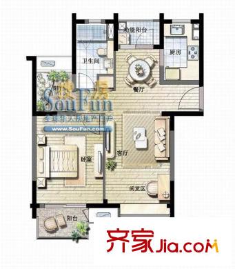 凱德視界戶型圖1室 戶型圖 1室2廳1衛(wèi)1廚