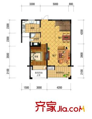 廣宇上東城143平方米底層 1室2廳1衛(wèi)1廚