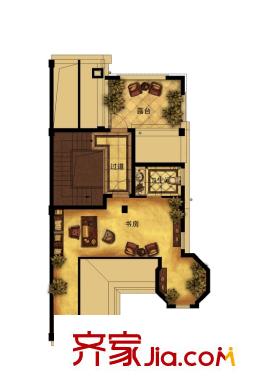 江語海戶型圖12號樓中間套四層戶型圖 1室1衛(wèi)