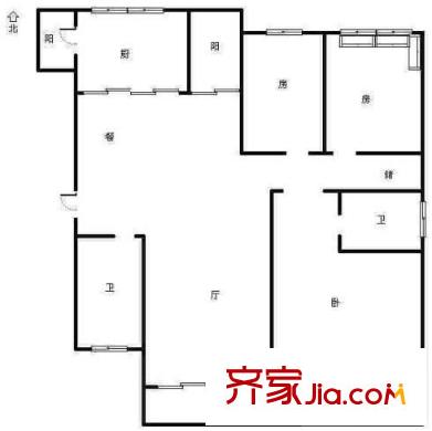 新城國(guó)際戶型圖3室 戶型圖 3室2廳2衛(wèi)1廚