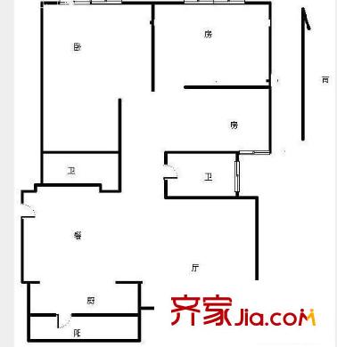 新城國(guó)際戶型圖3室 戶型圖 3室2廳2衛(wèi)1廚
