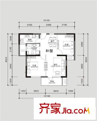銀爵世紀(jì)公寓戶型圖2室 戶型圖 2室2廳1衛(wèi)1廚