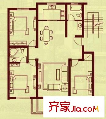 通策廣場(chǎng)戶型圖3室 戶型圖 3室1廳1衛(wèi)1廚
