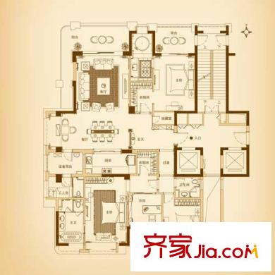彩虹豪庭 4室 戶型圖