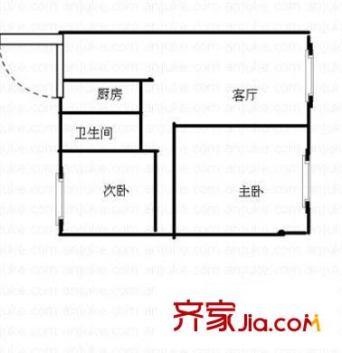 盛世嘉園戶(hù)型圖2室 戶(hù)型圖 2室1廳1衛(wèi)1廚