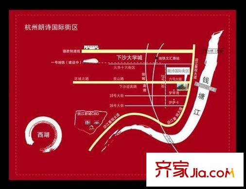 朗詩國(guó)際街區(qū)交通圖杭州朗詩區(qū)位圖