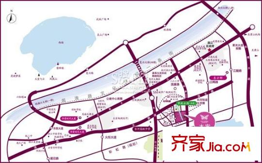 風景蝶院交通圖濱江全景圖