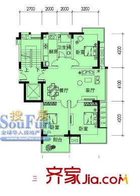 左鄰右舍戶型圖3室 戶型圖 3室2廳1衛(wèi)1廚