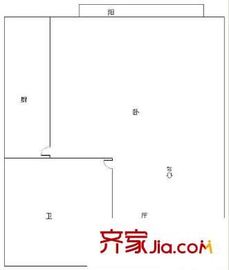 風景蝶院 1室 戶型圖