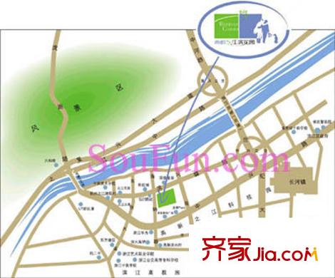 濱江江濱花園交通圖