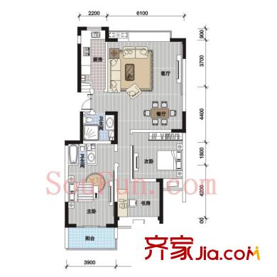 溫興風(fēng)情苑戶型圖3室 戶型圖 3室2廳2衛(wèi)1廚