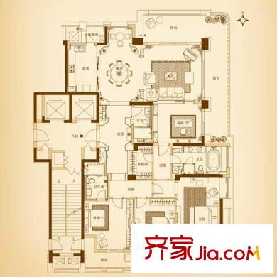彩虹豪庭戶型圖A戶型 4室2廳3衛(wèi)1廚