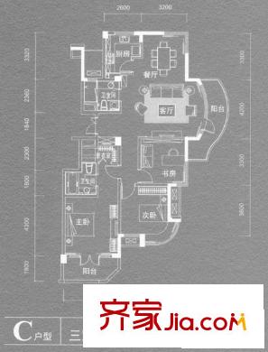 麗江公寓戶型圖3室 戶型圖 3室2廳2衛(wèi)1廚