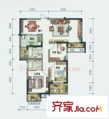 伊薩卡國際城戶型圖3室 戶型圖 3室2廳2衛(wèi)1廚