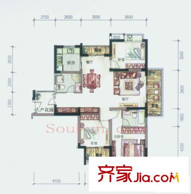 伊薩卡國際城戶型圖3室 戶型圖 3室2廳2衛(wèi)1廚