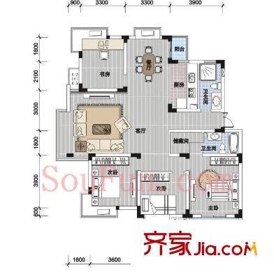 溫興風(fēng)情苑戶型圖4室 戶型圖 4室2廳2衛(wèi)1廚