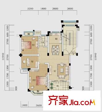 閑林山水戶型圖3室 戶型圖 3室2廳1衛(wèi)1廚