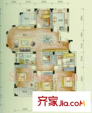 云溪香山戶型圖I戶型圖 4室2廳2衛(wèi)1廚