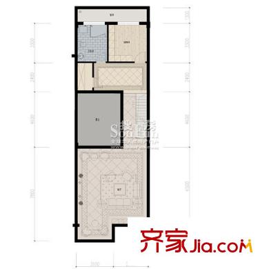 百家樂西園E地下一層戶型圖 2室1廳1衛(wèi)
