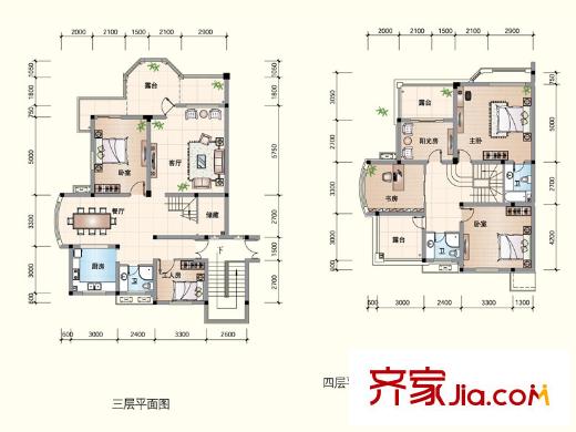 綠野春天翠谷幽蘭城市山居疊墅YB戶型 6室2廳3衛(wèi)1廚