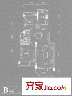 麗江公寓戶型圖2室 戶型圖 2室2廳1衛(wèi)1廚