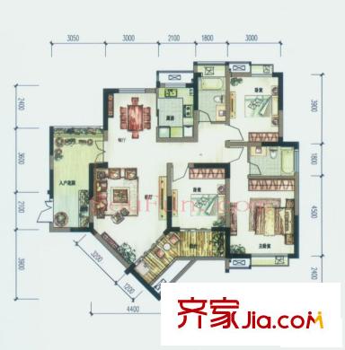 伊薩卡國際城戶型圖3室 戶型圖 3室2廳2衛(wèi)1廚