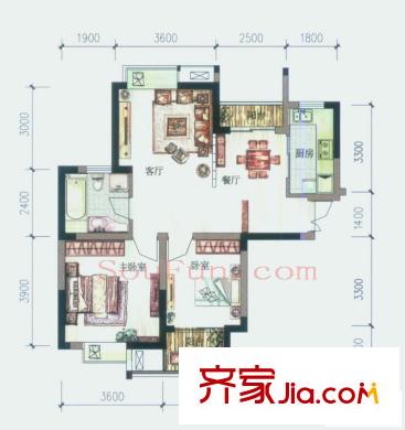伊薩卡國際城戶型圖2室 戶型圖 2室2廳1衛(wèi)1廚