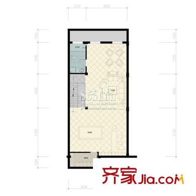 百家樂西園G地下一層戶型圖 1室2廳1衛(wèi)