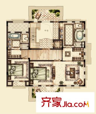 贊成良著B戶型地上二層 2室1廳2衛(wèi)