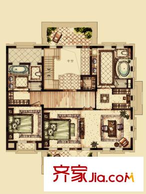 贊成良著邊套二層T戶型（含贈(zèng)送面積150方） 2室2衛(wèi)