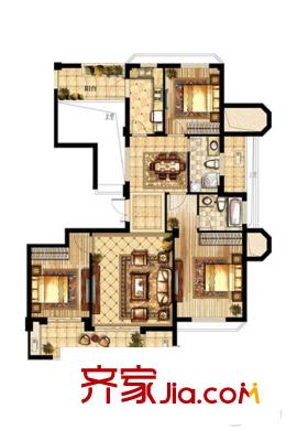 五月花城E1 3室2廳2衛(wèi)1廚