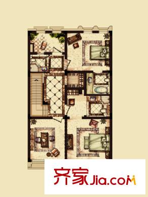 贊成良著中間套三層M戶型（含贈(zèng)送面積100方） 3室3衛(wèi)