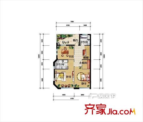天地泊莊D戶(hù)型2層 5室2廳4衛(wèi)1廚
