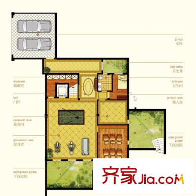 西溪海一期排屋a戶型地下空間 6室3廳6衛(wèi)1廚