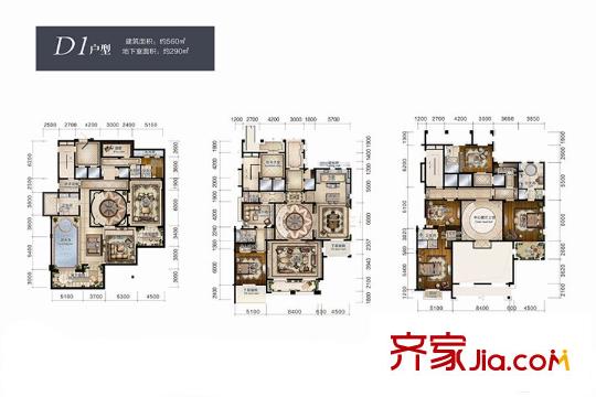大華西溪風(fēng)情澄宮D1戶型 5室3廳5衛(wèi)1廚