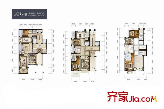 大華西溪風(fēng)情澄宮A1戶型 4室2廳5衛(wèi)1廚