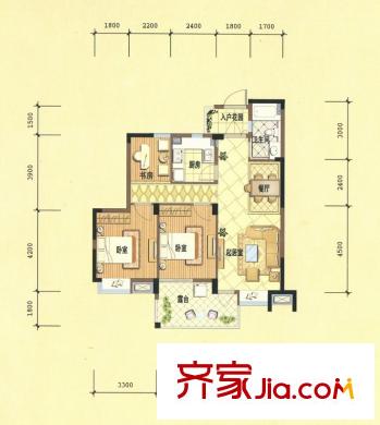 信達(dá)柳郡一期平方米軒奇數(shù)層D3戶型 3室2廳1衛(wèi)1廚