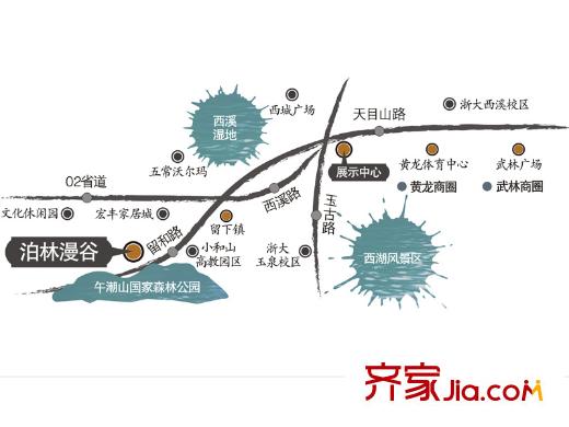 泊林漫谷香墅園交通圖