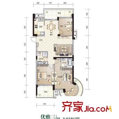 濱江萬家星城03 3室2廳2衛(wèi)1廚