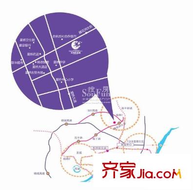 星橋桂花城交通圖