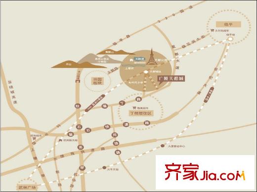 廣廈天都城爵士花園區(qū)位圖