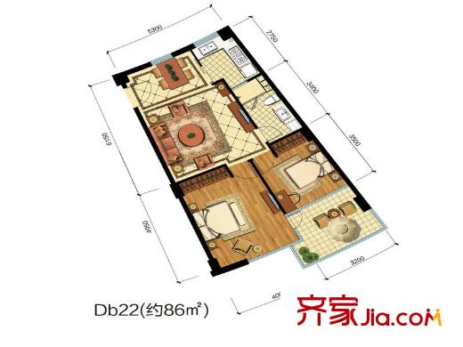 恒和依山郡依山郡樂邑86方 2室1廳1衛(wèi)1廚